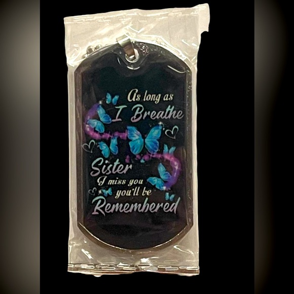 Sister Dog Tag I Miss You You’ll Be Remembered New Gift Loss Necklace - Picture 1 of 2